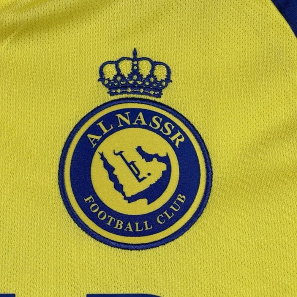 Cristiano Ronaldo Jersey Men Medium Yellow CR7 Al Nassr Home Kit Soccer Football